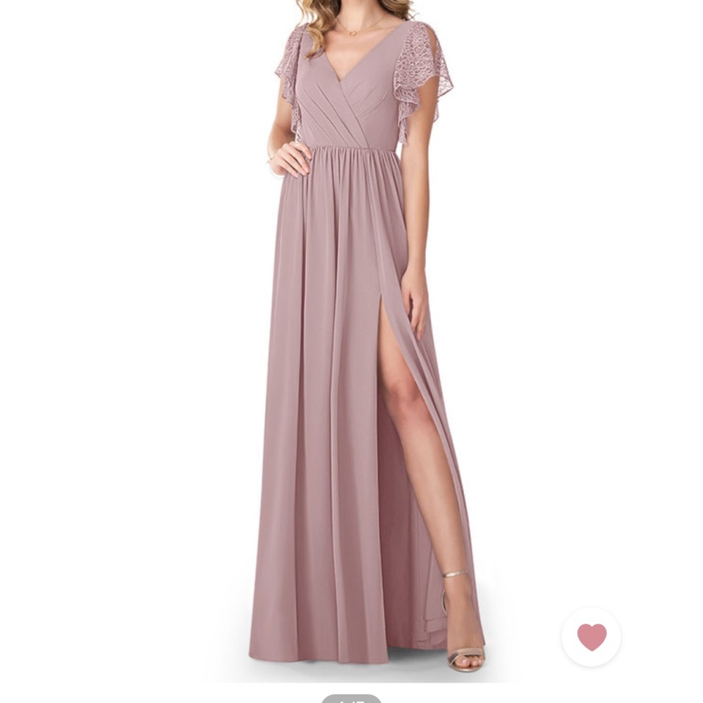 Floor length chiffon and lace dress
